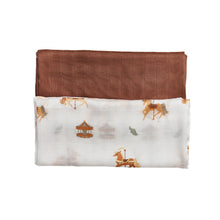 Load image into Gallery viewer, Little Rei Swaddle Blankets Carousel Horses - 2pc