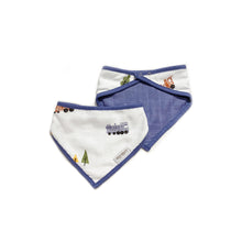 Load image into Gallery viewer, Little Rei Bandana Bib 2 Pc - Blue Train