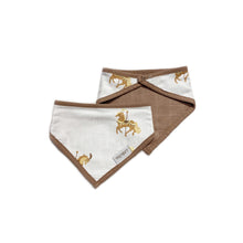 Load image into Gallery viewer, Little Rei Bandana Bib 2 Pc - Carousel Horses