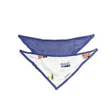 Load image into Gallery viewer, Little Rei Bandana Bib 2 Pc - Blue Train