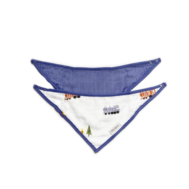 Bandana Bib 2 Pc - Blue Train