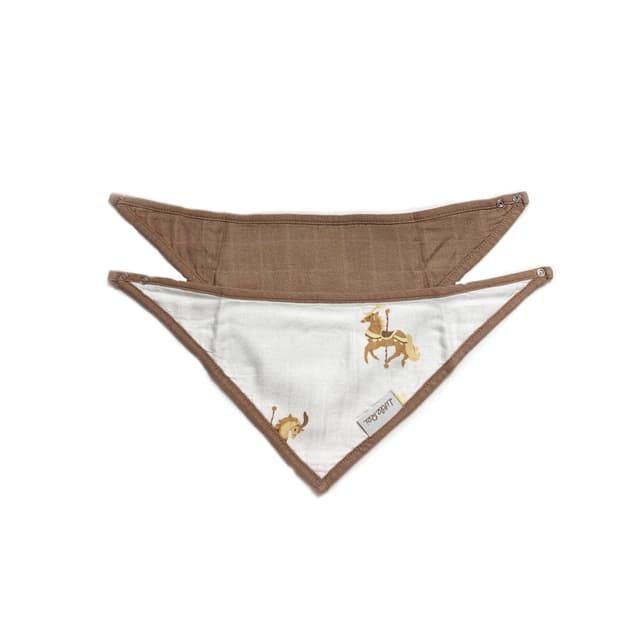Bandana Bib 2 Pc - Carousel Horses
