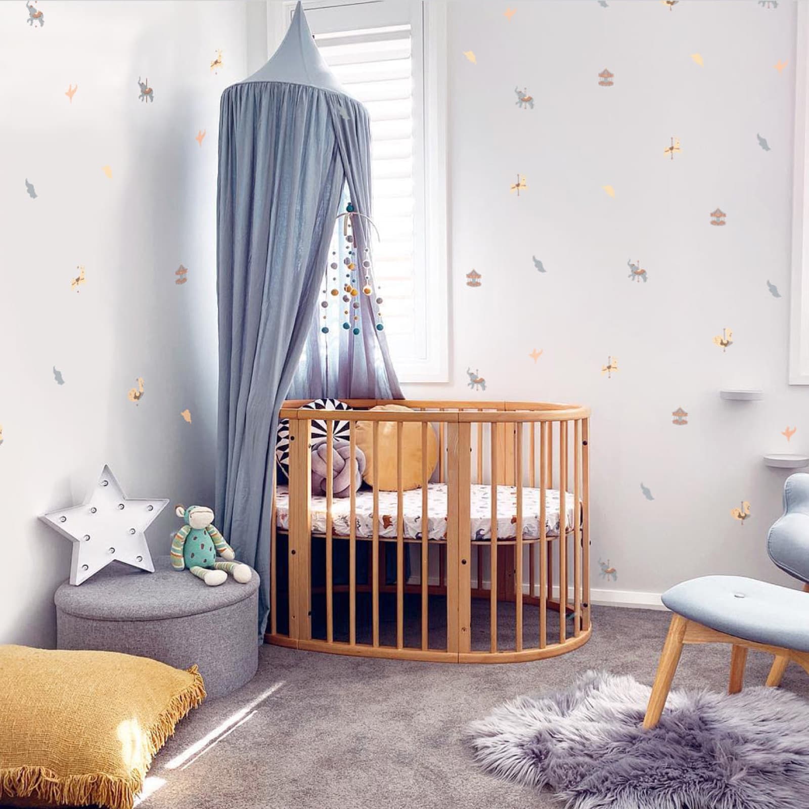 Carousel Elephants Fabric Decal by Little Rei x Urban Li'l — view 2 of 3