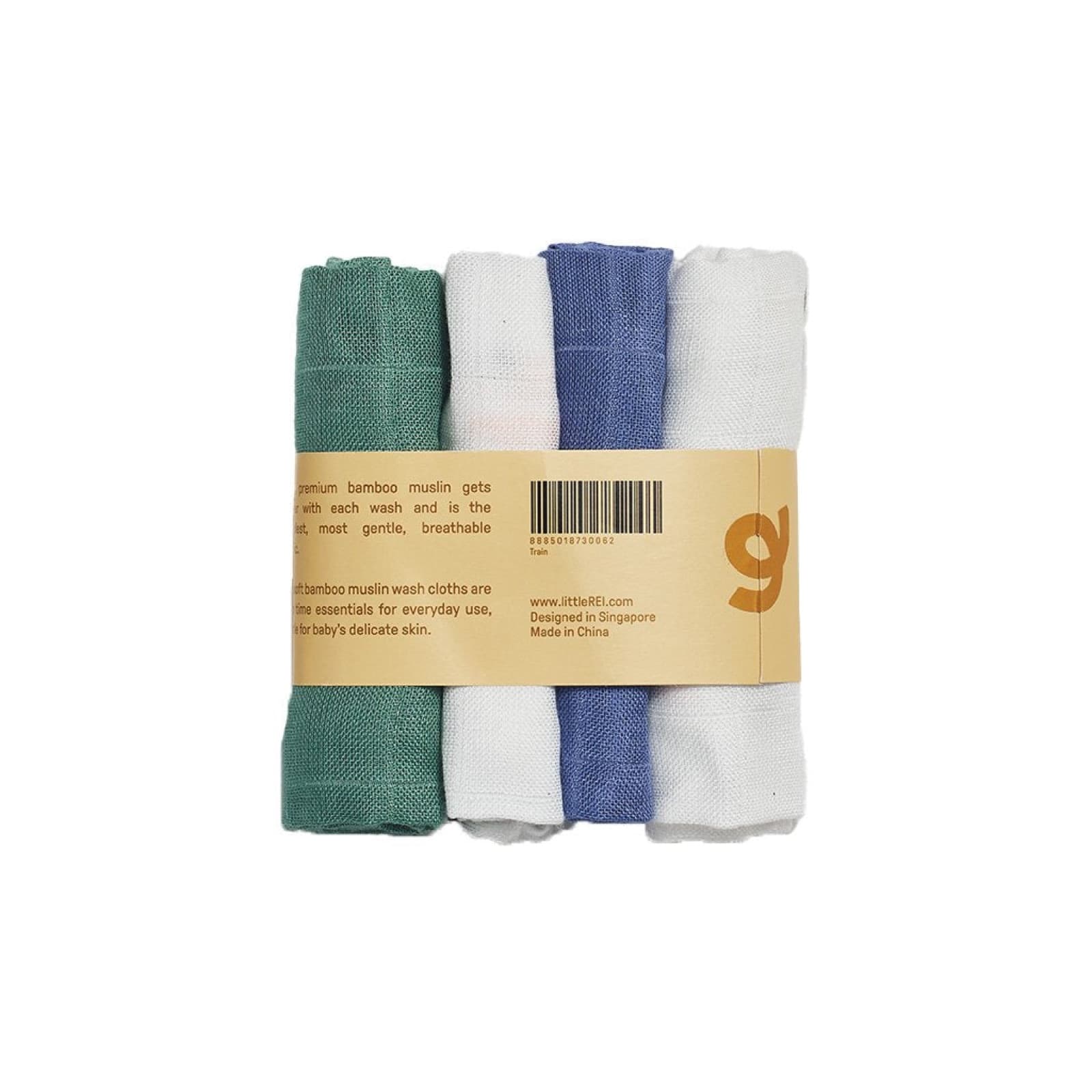 Bamboo Train Wash Cloth - 4pc — view 2 of 4