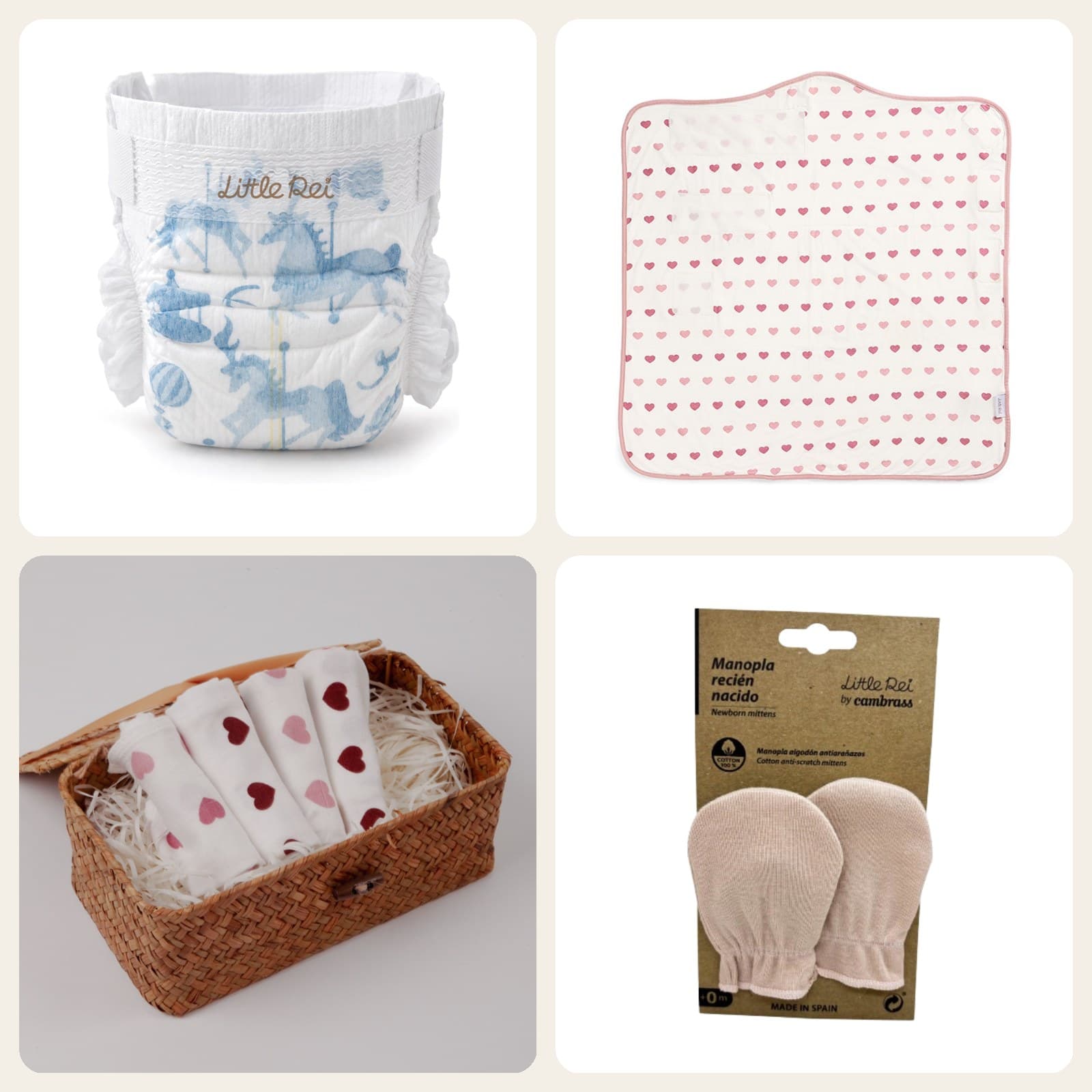 Newborn Bundle, S (4–8 kg) / Pink Hearts