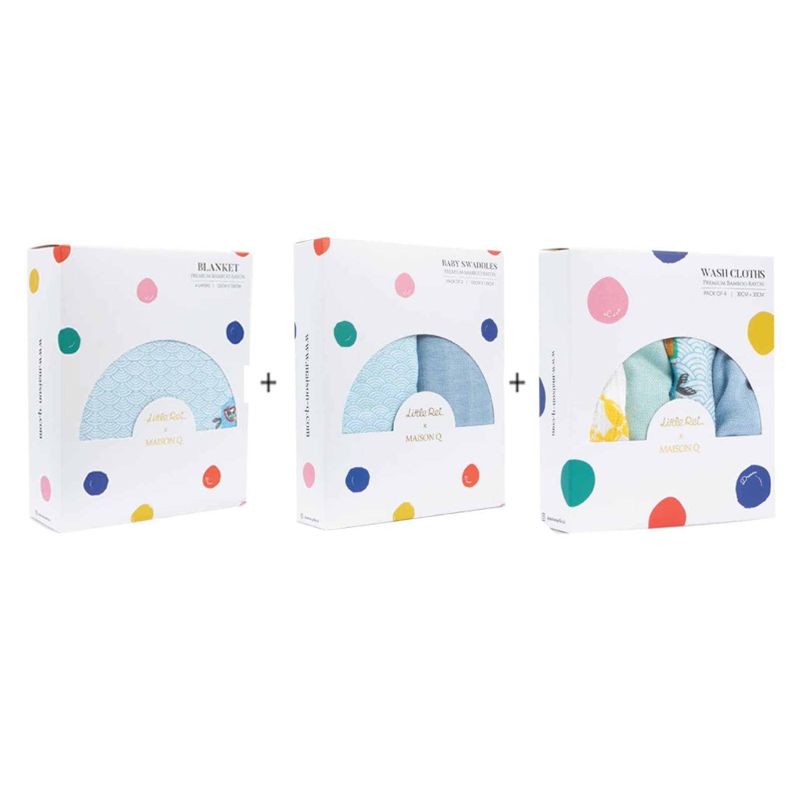 Maison Q Blanket, Swaddle & Wash Cloth Bundle — view 3 of 16