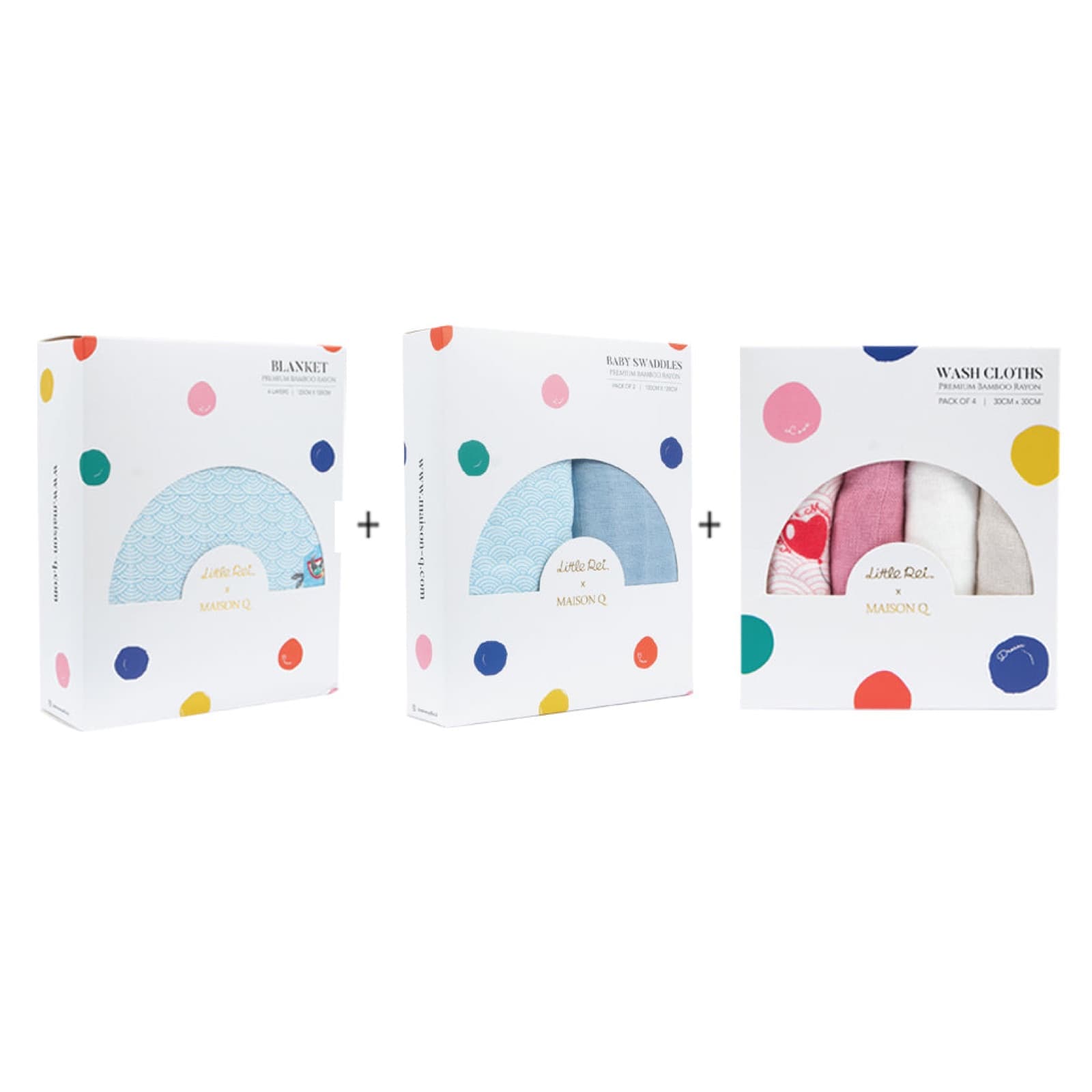Maison Q Blanket, Swaddle & Wash Cloth Bundle — view 4 of 16