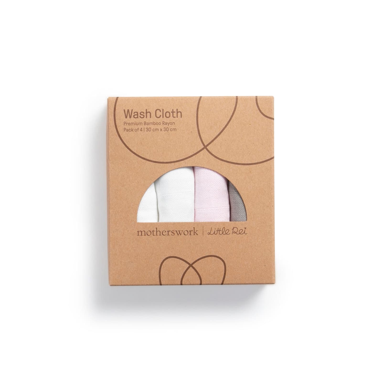 Little Rei bamboo wash cloths folded in a soft stack