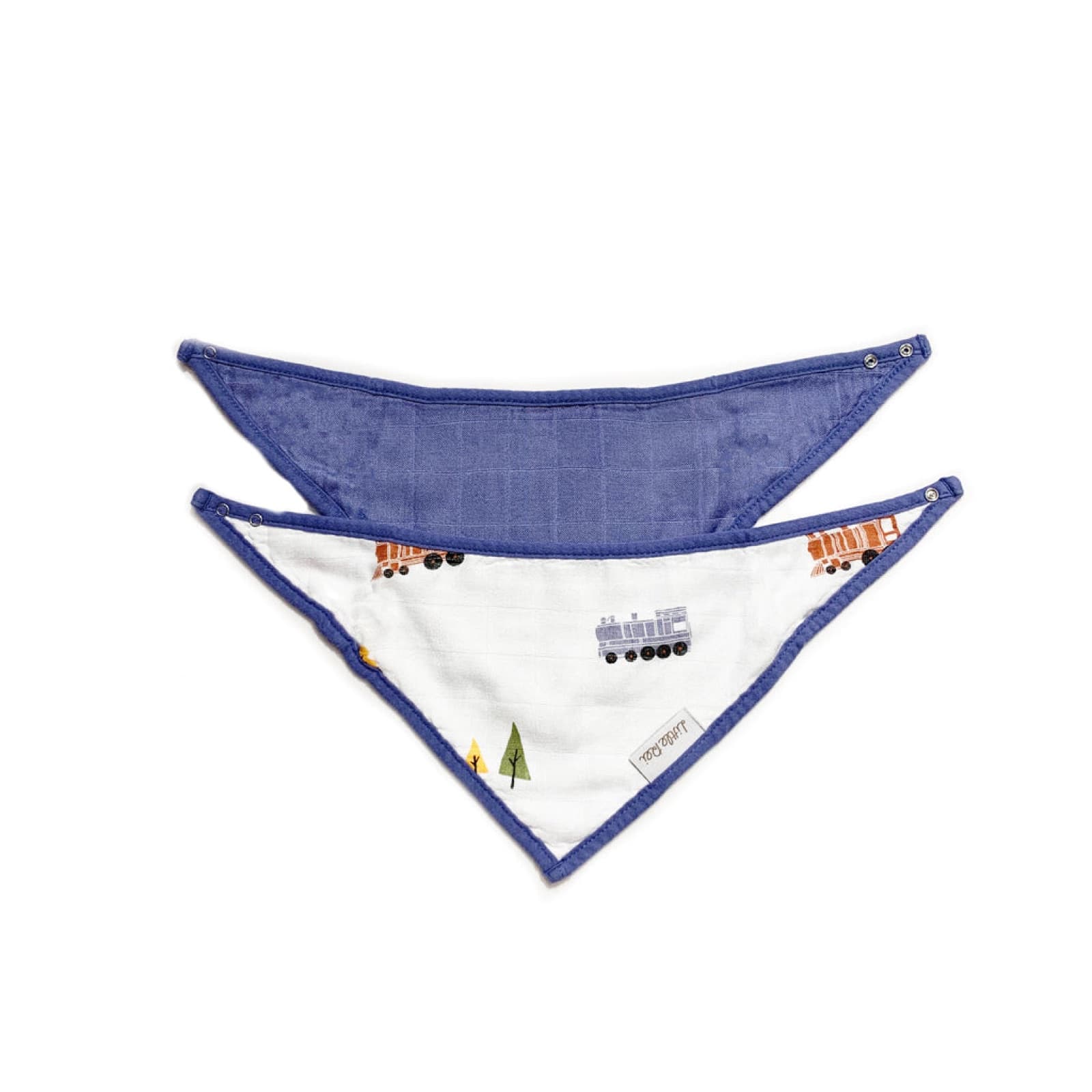 Little Rei Bandana Bib 2 Pc - Blue Train