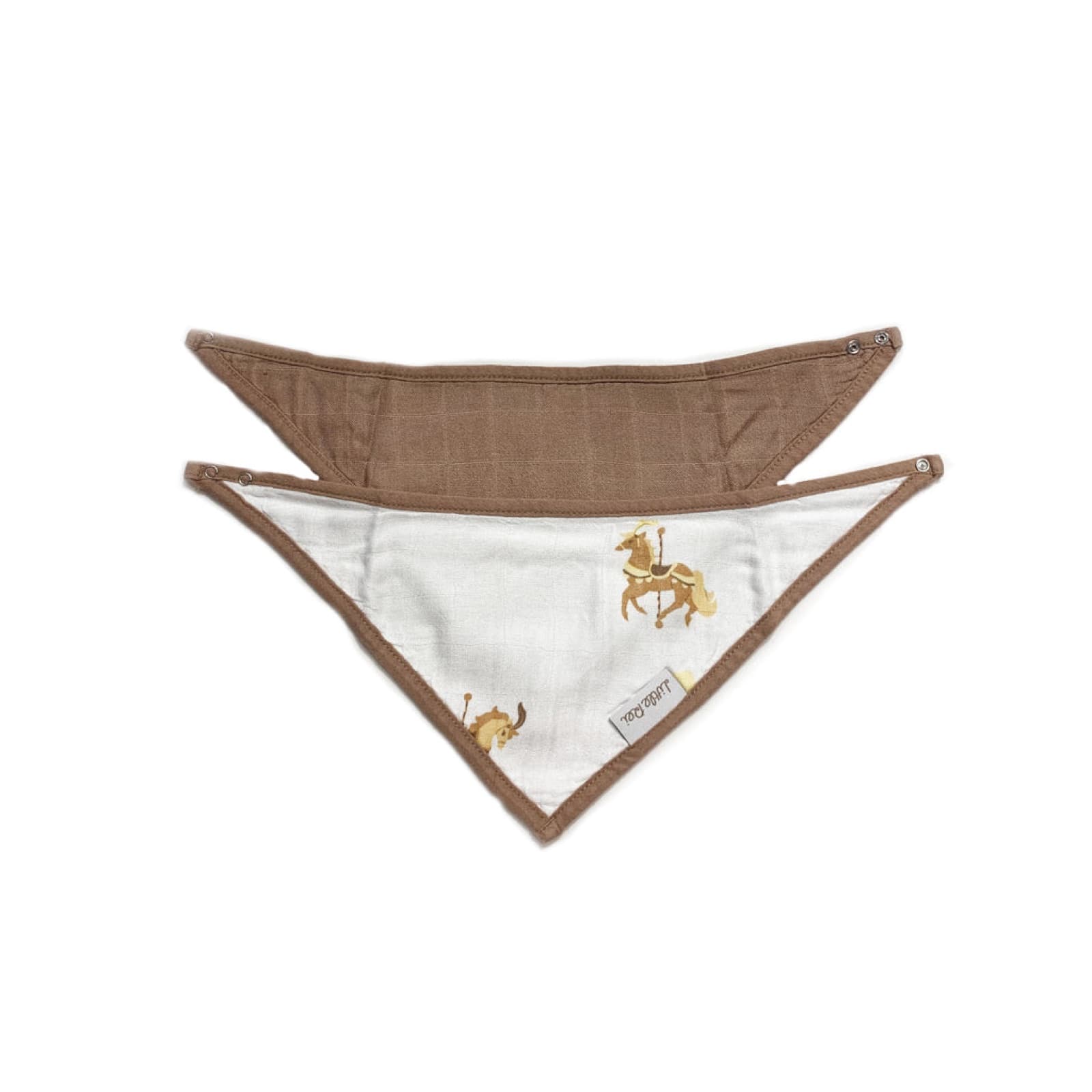 Little Rei Bandana Bib 2 Pc - Carousel Horses