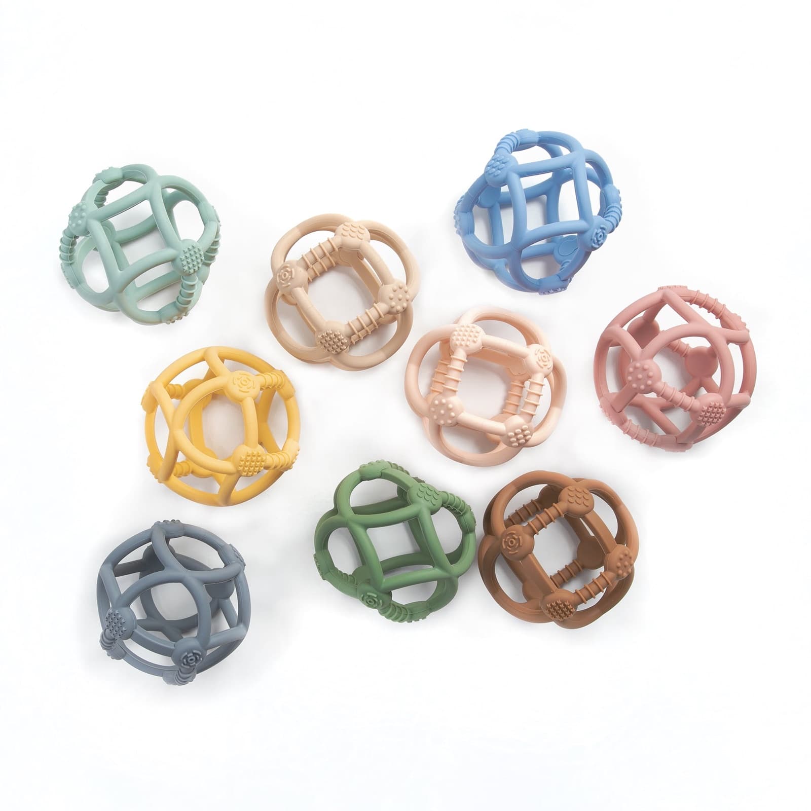 Little Rei silicone teething ball, easy for small hands to grip