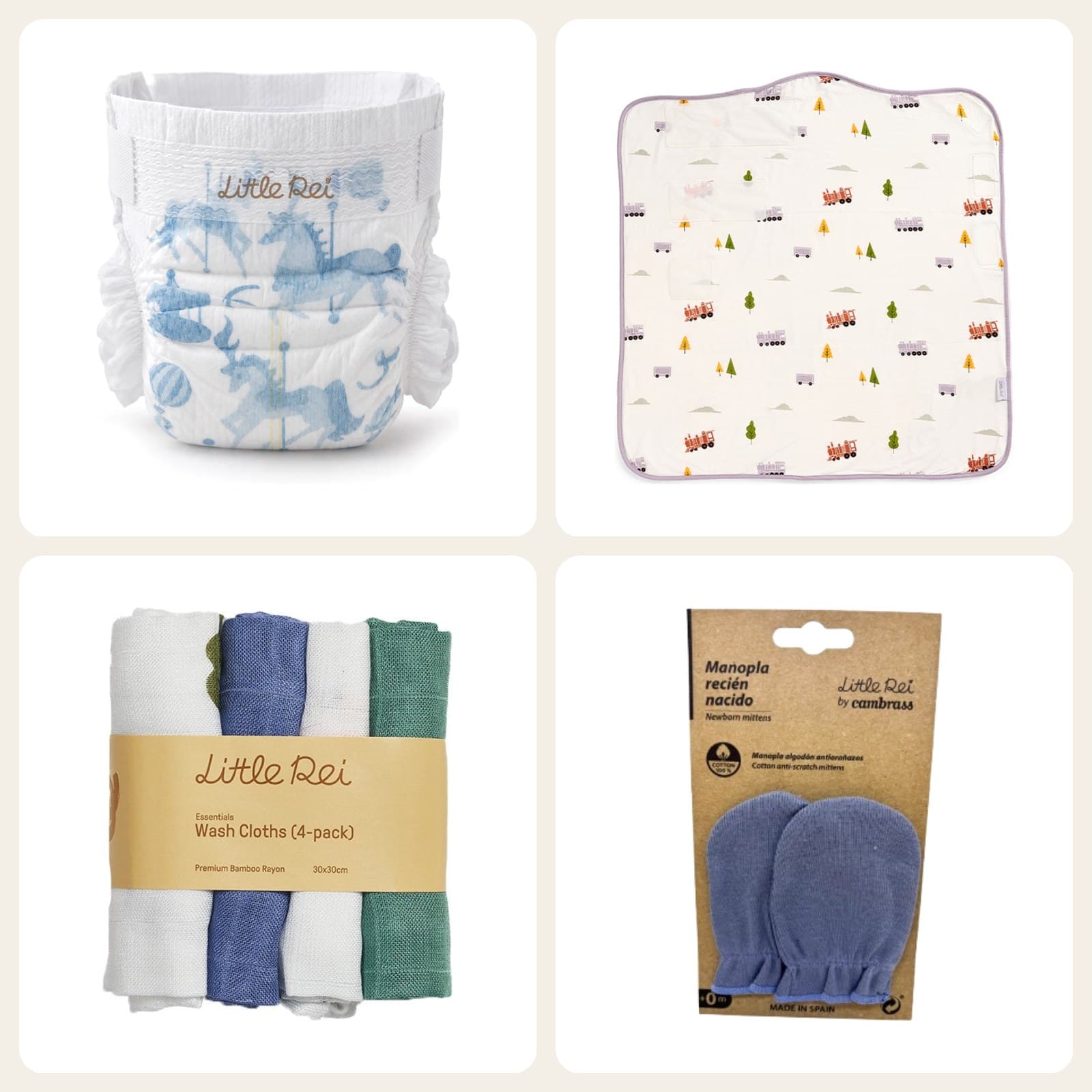 Newborn Bundle, S (4–8 kg) / Blue Trains