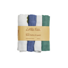 Load image into Gallery viewer, Little Rei Bamboo Train Wash Cloth - 4pc
