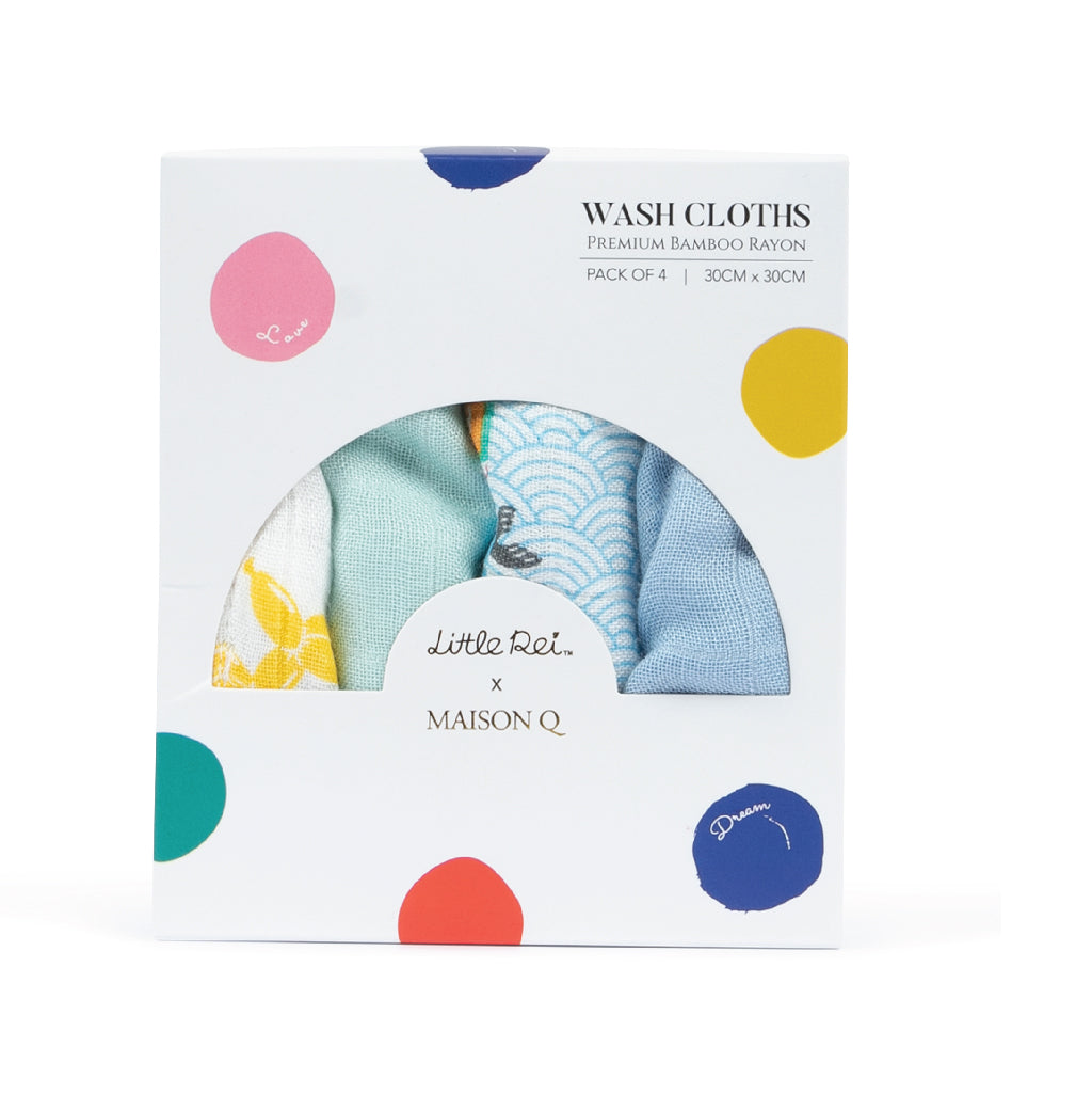 Little Rei x Maison Q Animal Balloon Wash Cloth - 4pc